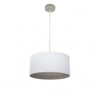 Distribuidor - Lâmpadas Diversas | Colgantes Moderno | COLGANTE TATIANA 1XE27 NIQUEL/BLANCO-MAD.GRIS REGX40X40 CM Ref: 189194083
